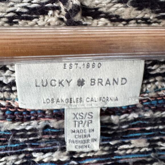 Lucky Brand Cardigan Women XS Multicolor Aztec Western Casual Open Front Sweater - Picture 3 of 9